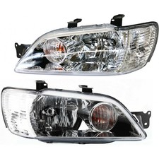 For 2002 2003 Mitsubishi Lancer Pair Headlight Driver Rh Wchrome Ex Evo