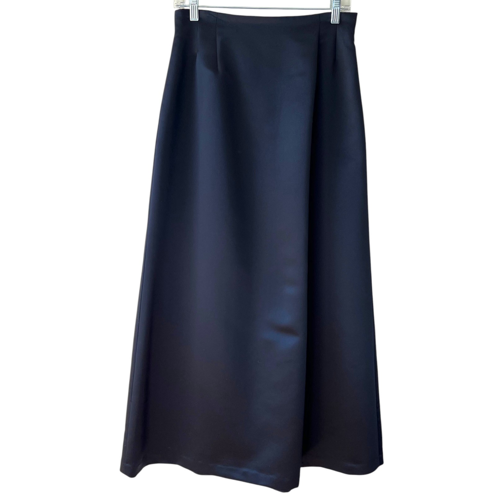 Jones New York Evening Satin Maxi Skirt Black Size 10 Quiet Luxury Event Formal