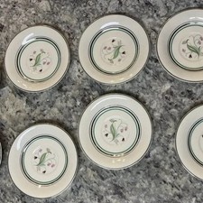 VINTAGE SYRACUSE CHINA OLD IVORY DESSERT DISHES & SAUCERS MADE IN USA