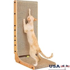 L Shaped Cat Scratcher Durable Cardboard Toy Ball Indoor Cat Scratch Pad New