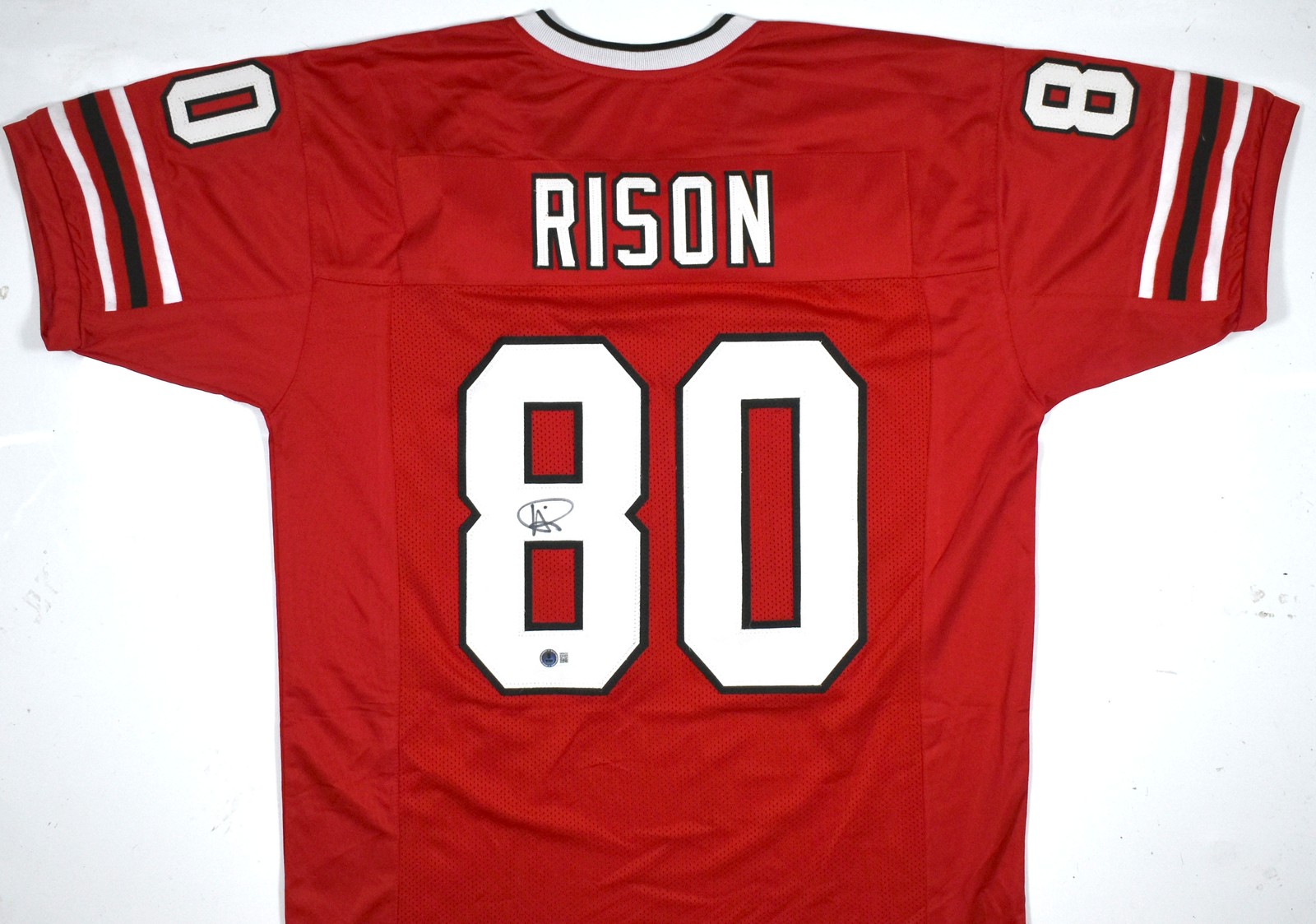Andre Rison Autographed Signed Atlanta Falcons Red Pro Style Jersey - Beckett W Hologram *Black 