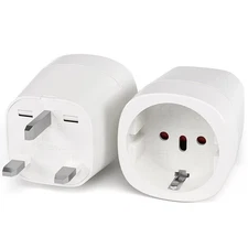 2Pcs Plug Adapter European Travel Converter Power USA Europe Euro Wall Adapter