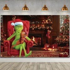 Christmas Decorations Santa Grinch Max Banner Xmas Holiday Gift 43"x71"