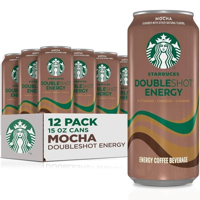 Starbucks Doubleshot Energy Mocha Iced Coffee 15 floz Cans 12 Pack Ready Drink