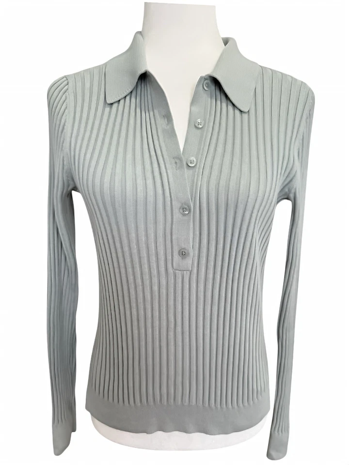 Suéter Athleta Sweet Bay Henley Gris Costa (Tono Verde Salvia Claro) Pequeño Foto 4 de 4