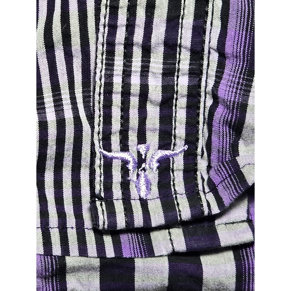 Wrangler 20X Men's XL Long Sleeve Western Pearl Snap Striped Shirt - Image 2 of 4