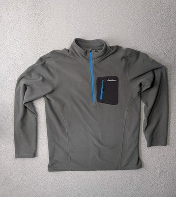 Eddie Bauer First Ascent Fleece Pullover Mens TL Gray Sweater Polartec