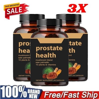 3X Prostate Health hroom Blend Saw Palmetto 10 Plants & Vitamins