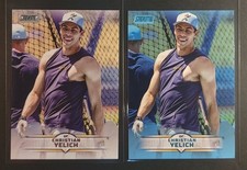 2025 Topps Stadium Club Christian Yelich Brewers 2 Card Lot Light Blue & Base