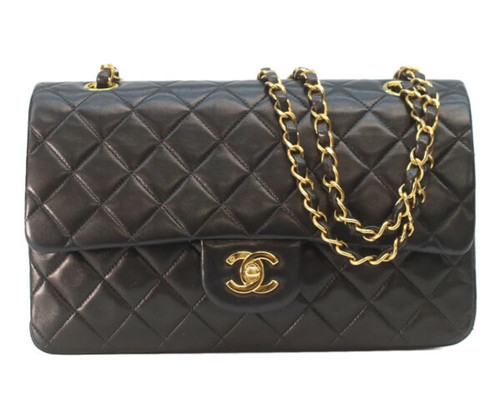Chanel Lamb W Flap Matelasse25 Shoulder Bag Black r0_0527