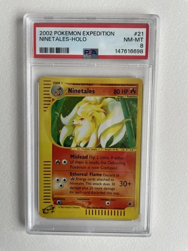 Pokemon Ninetales Holo TCG Card 21/165 Expedition E Series, PSA 8