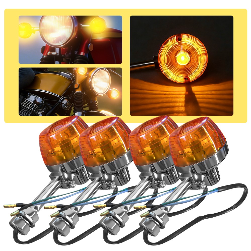 4x Amber Turn Signals Lights For Honda C70K C70M CL70 Scrambler