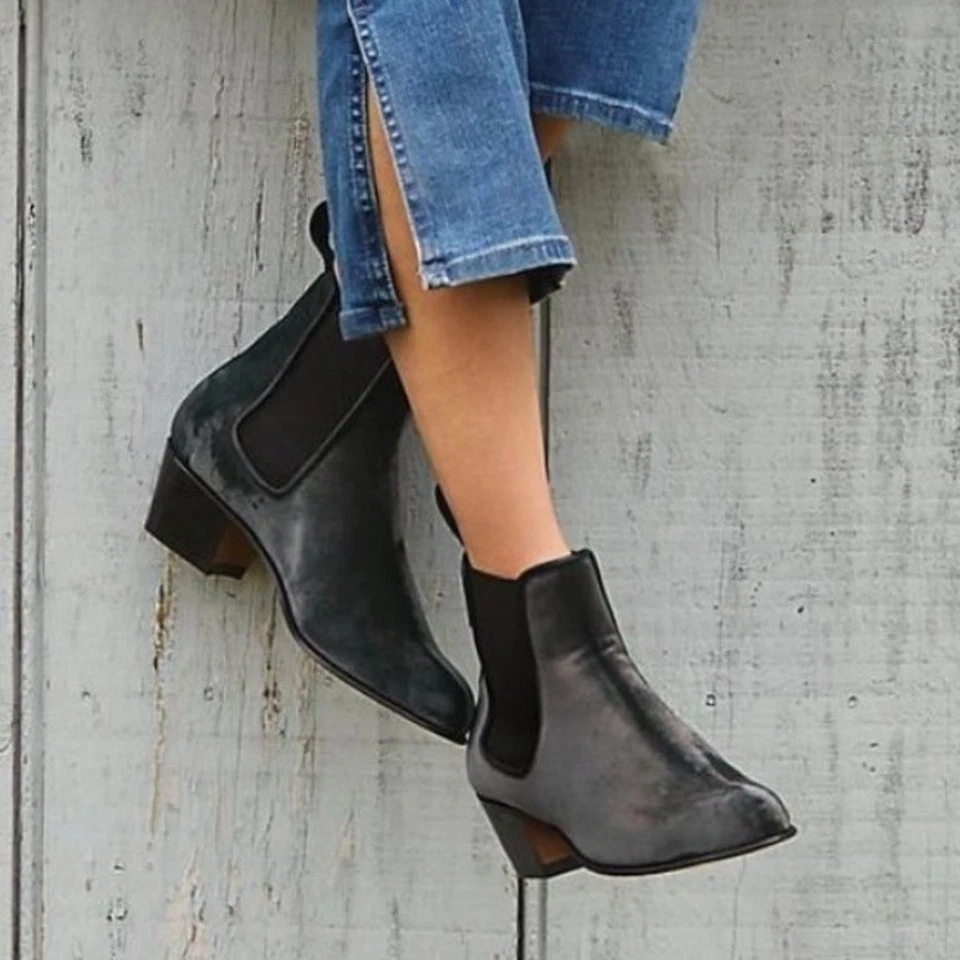 Botines Penelope Chilvers Talla 7.5 EU 38 Gris Terciopelo Cubana Anthropologie Foto 2 de 4