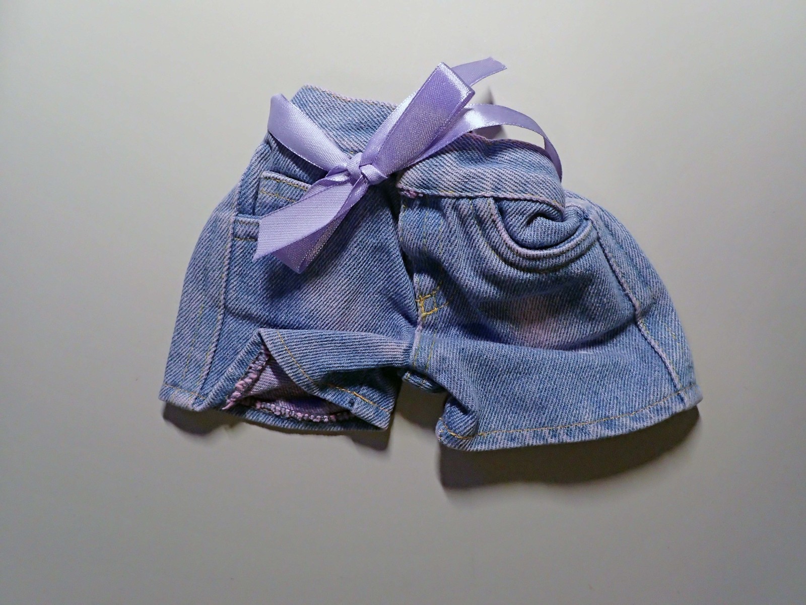 Lavender Embroidered Floral Top & Stonewashed Shorts 2pc Set Fits 18" Girl Dolls