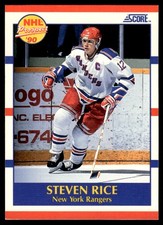 1990-91 Score American STEVEN RICE #390 New York Rangers NHL Prospect RC