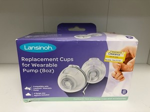 New Lansinoh Reusable Replacements Wearable Pump 8oz 2 Pumping Cups (DAMAGED BOX