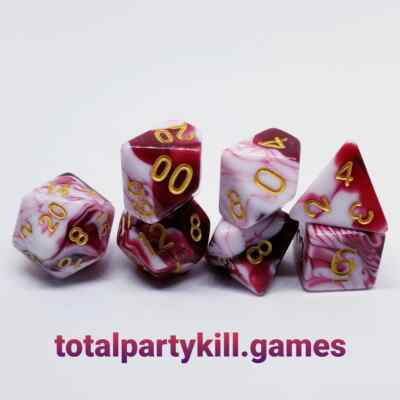 Crimson Soulstorm 7 Dice RPG Set Polyhedral DND Dungeons Dragons Pathfinder d20
