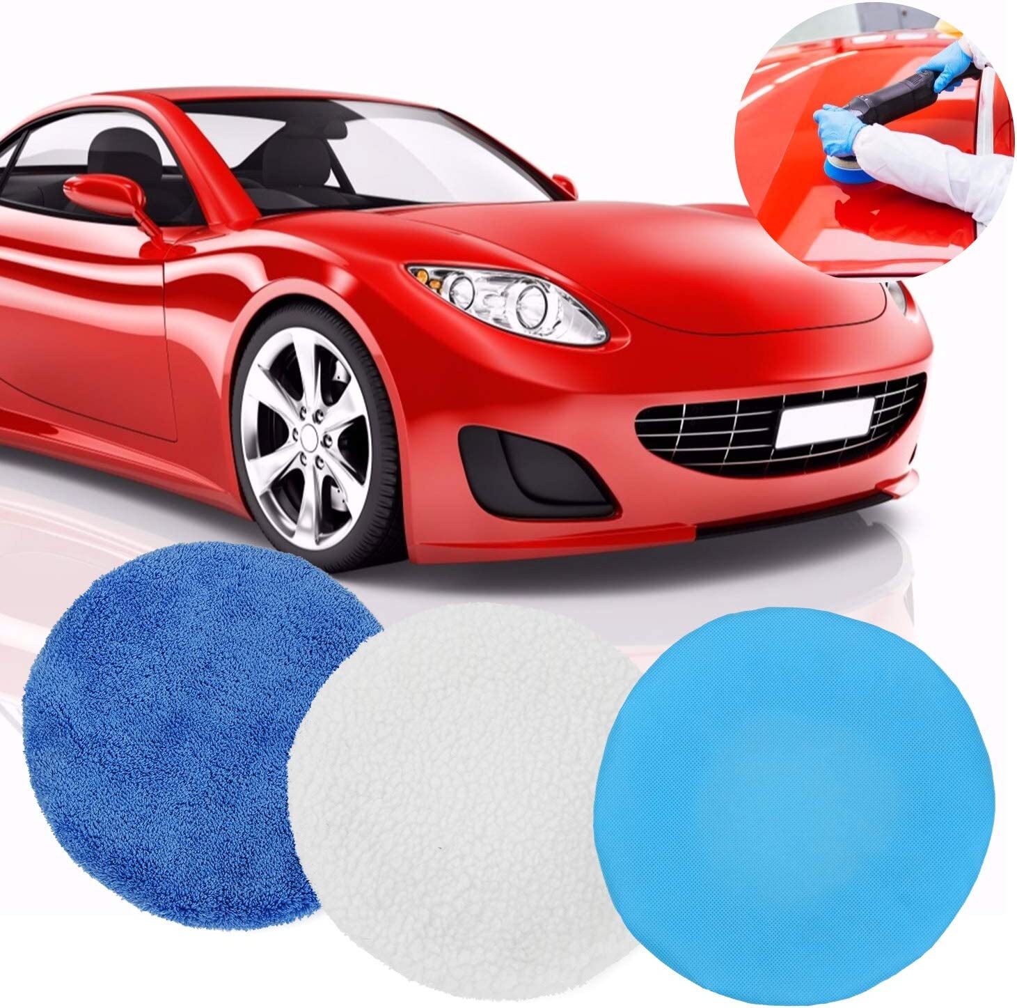 12x 910inch Microfiber Polisher Car Polishing Pads Wax