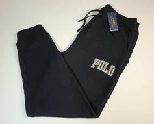 POLO RALPH LAUREN Mens Jogger Pants Black Logo Fleece Athletic Knit M L XL 2XL