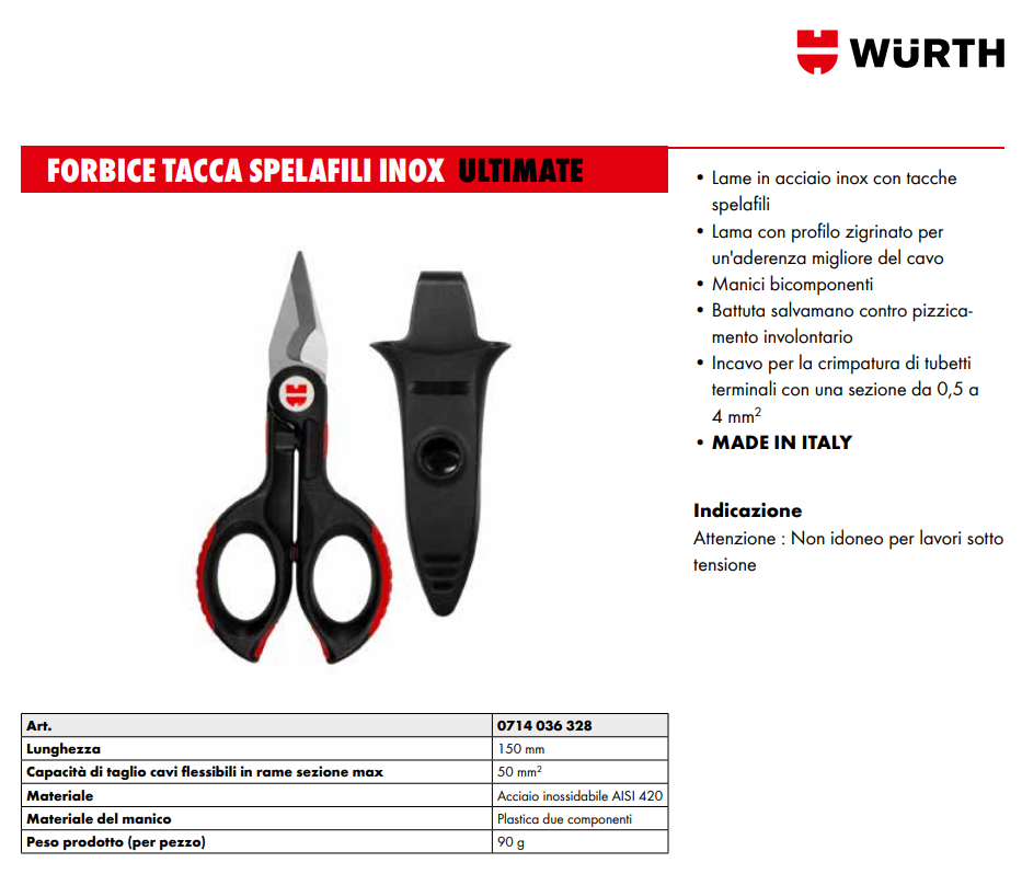 Forbici professionali con guaina per cavi fino a 50mm2 | | prezzo