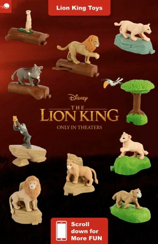 The lion king happy meal toys cheap