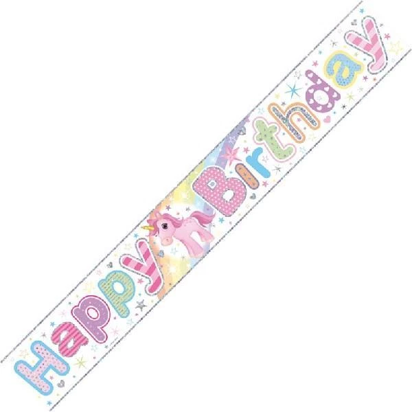 UNICORN BANNER - HAPPY BIRTHDAY BANNER - PARTY DECORATION girl - FAST DISPATCH