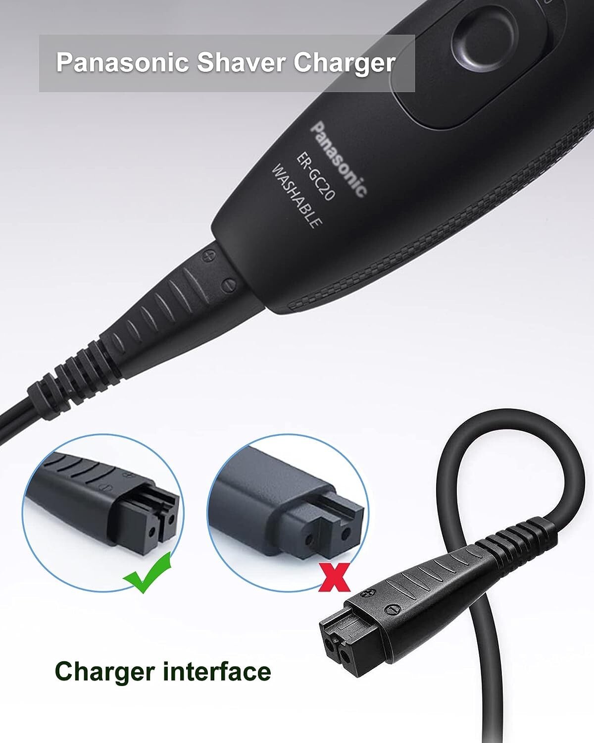 AC Adapter Charger For Panasonic Electric Shaver Arc5 ES-LV50 ES-LV61 ES-LV65
