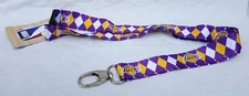 LOS ANGELES LAKERS NBA Argyle Pattern Style Lanyard
