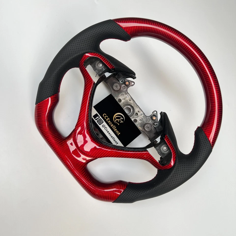 Volante de fibra de carbono real apto para Acura TSX 2009 2010 2011 2012 2013 2014 Foto 2 de 4