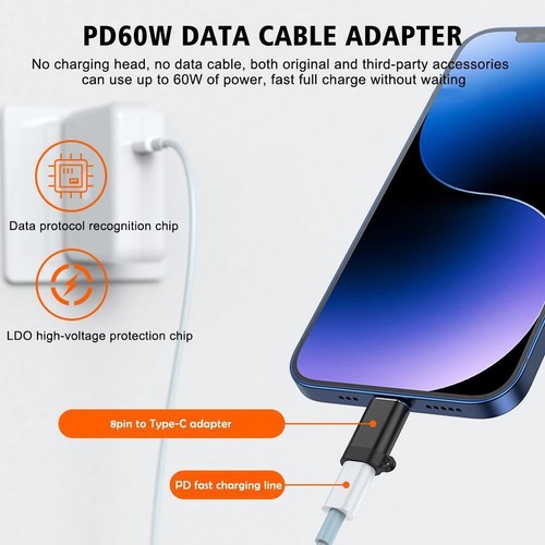 Für iPhone Buchse auf USB C Stecker Adapter Für iPhone Max/15 15/15 Pro Lot I1 - Zdjęcie 2 z 34