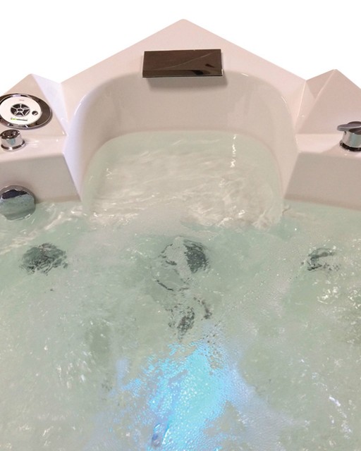 Whirlpool Corner Bath Glass Panel 150 X 150 Cm FM Radio Taps Hot Tub