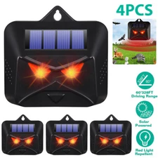 Nighttime Animal Deterrent Light Solar Powered Nocturnal Animal Repeller 4 Pack