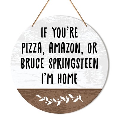 Funny Welcome Sign Front Door Decor, Home Welcome Round Hanging Sign Decor Fa...