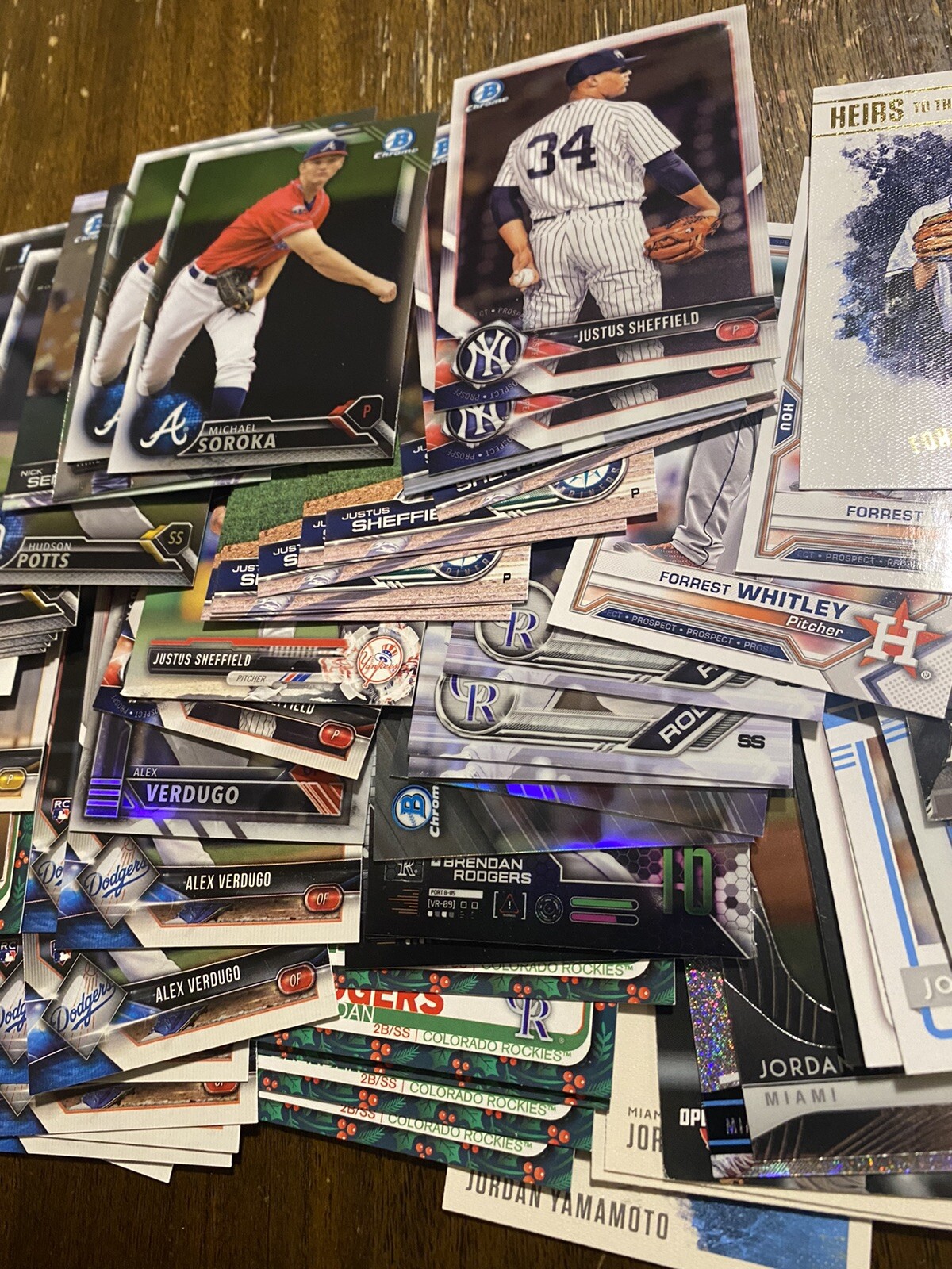 modern baseball rookie cards lot mike soroka alex verdugo chris paddack