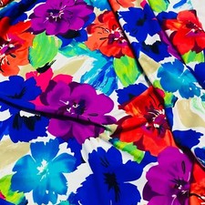 Printed Colorful Hawaiian Floral Stretch Fabric 60"Wide Swimsuit Spandex By Yard