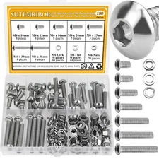 150 Pieces M6 Screws Nuts Washers Set, Sutemribor M6 X 10/12/16/20/25/30/35Mm Bu