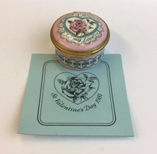 Halcyon Days 1981 Emaille Valentinstag Box ohne Verpackung mit COA