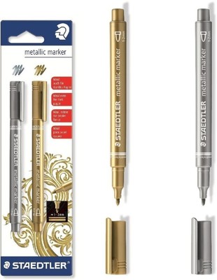 Staedtler Metallic Marker Pens Set of Pens Gold and Silver 8323-S  BK2