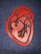 Sew on Anatomical style heart plain no lettering  ,Patches for Vests