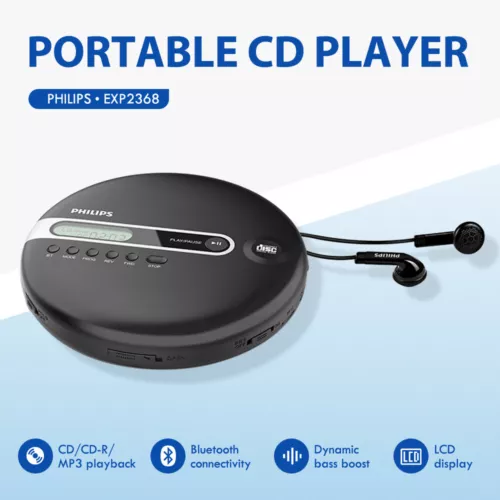 Philips Portable CD Player EXP2368 Bluetooth CD-R/CD-RW MP3(black) - Picture 1 of 11