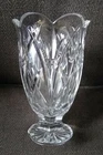 WATERFORD CRYSTAL 6.5" SCALLOPED FOOTED VASE VINTAGE MAKER'S MARK ETCHED BOTTOM