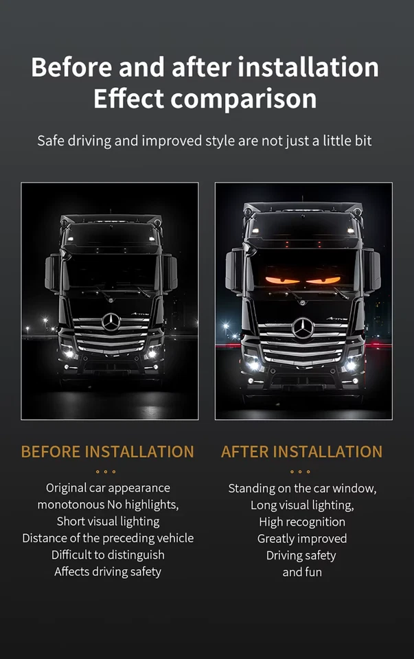 Truck Specific Devil's Eye LED Screen Car Eye Light Truck Dynamic LED Light uk - Image 2 of 4