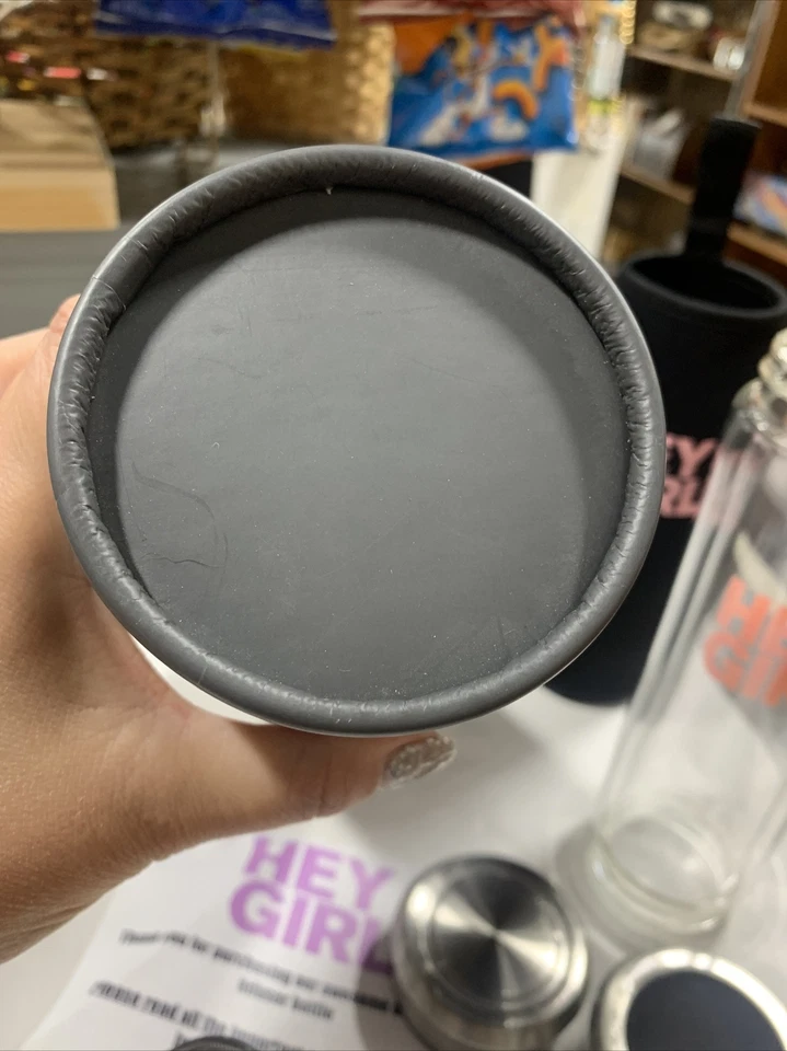 Garrafa infusor de chá de vidro Hey Girl 14 oz parede dupla isolada aço inoxidável nova na caixa - Imagem 3 de 4