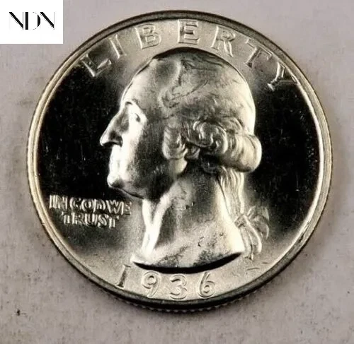 1936-D Washington Quarter - Gem BU - 90% Silver -- Key Date!