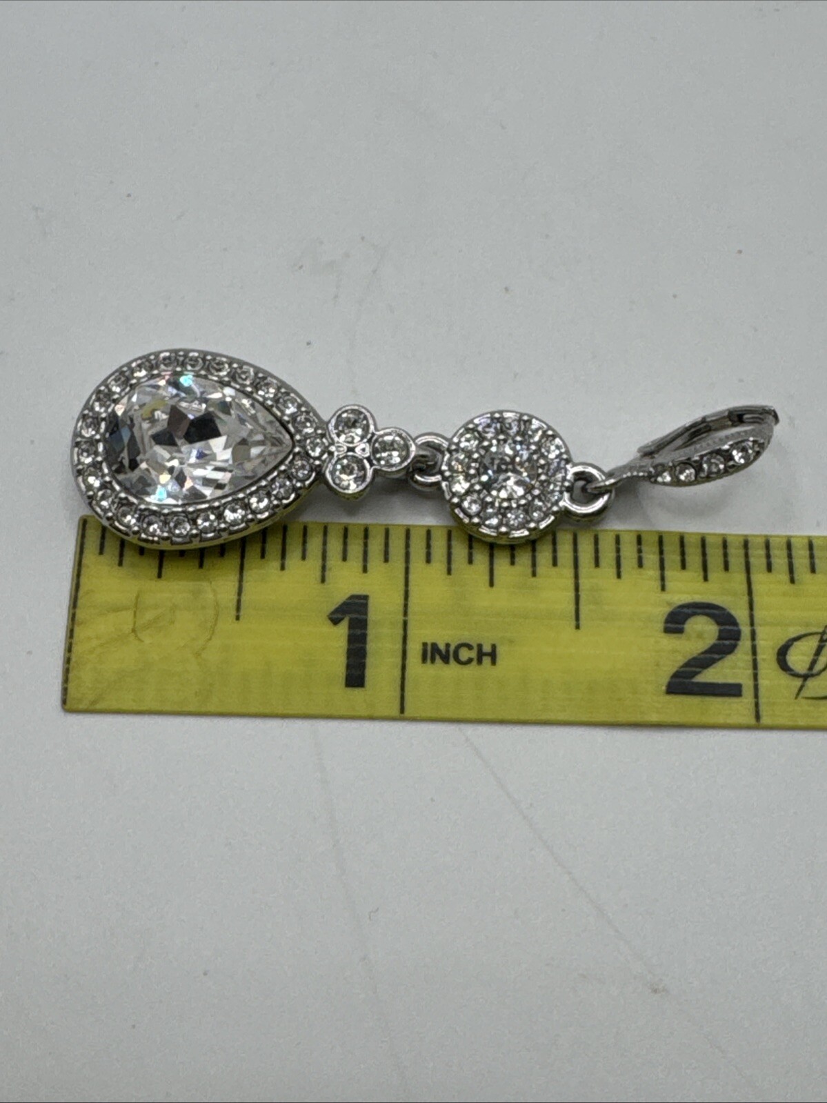 Givenchy Statement Drop Crystal Silvertone Earrin… - image 16