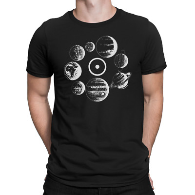 Herren T-Shirt SONNENSYSTEM Astronomie Sonne Mond Sterne Weltraum Wissenschaft Qualität