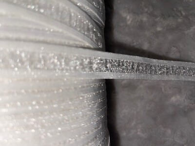 10 yards White band gathered organza GARTER stretch elastic trim 5/8'' wide