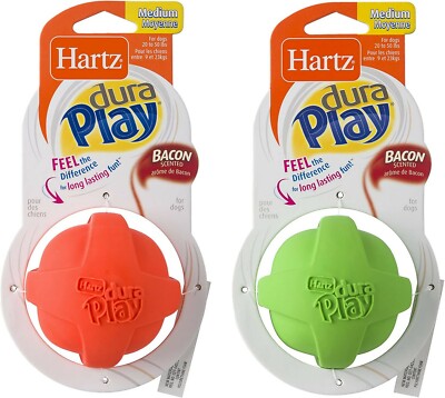 Hartz Dura Play Bacon Scented Ball Dog Toys Medium Assorted Colors  (Pack 2)