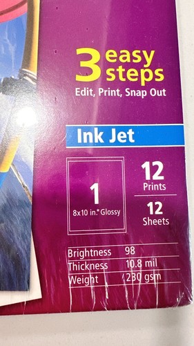 AVERY Digital Photo Paper 8" x 10" Glossy 12 Prints w/ FREE Microsoft Software - Picture 3 of 3