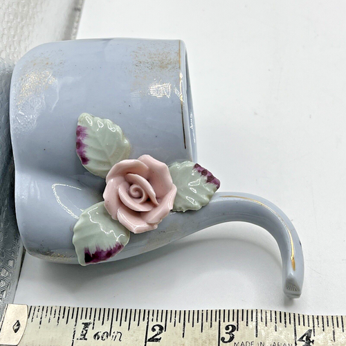 Sieros Bud Vase Pipe Shaped Vintage Ceramic Pottery Light Blue Japan 4” H - Picture 5 of 6